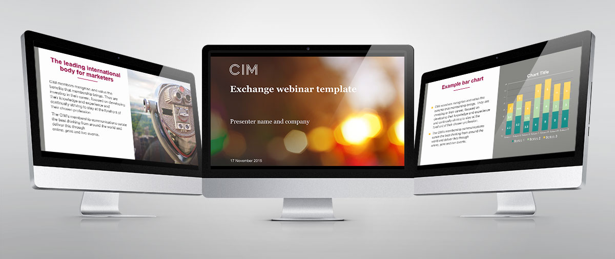 CIM Exchange webinar PowerPoint template design