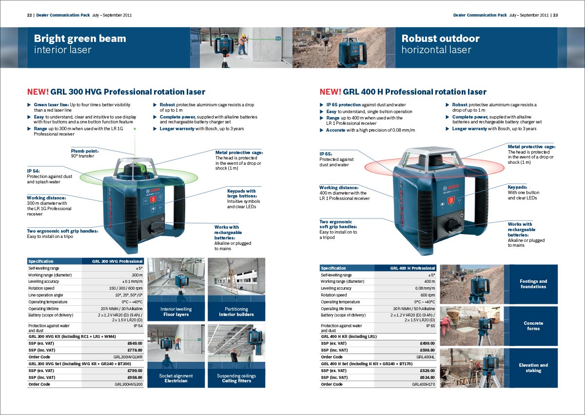 Bosch professional dealer communications pack brochure - products slide