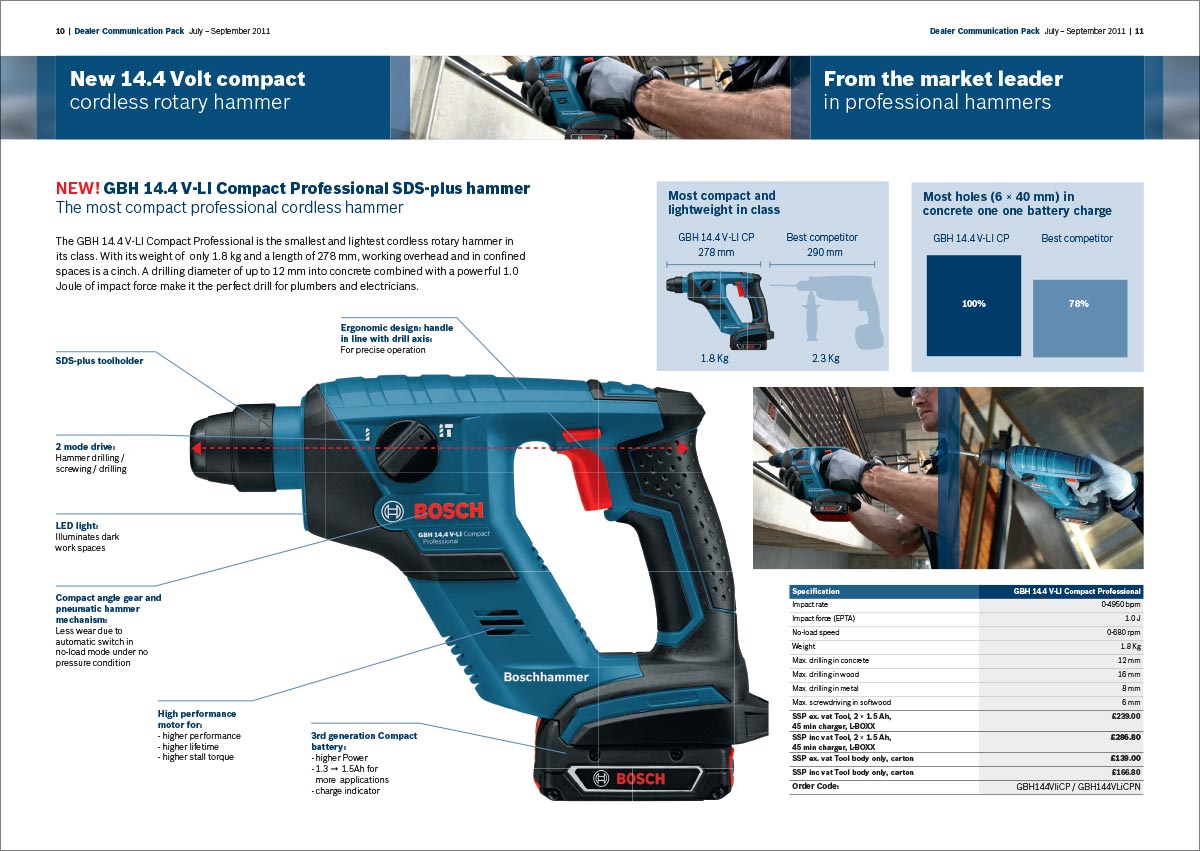 Bosch professional dealer communications pack brochure - power tool slide