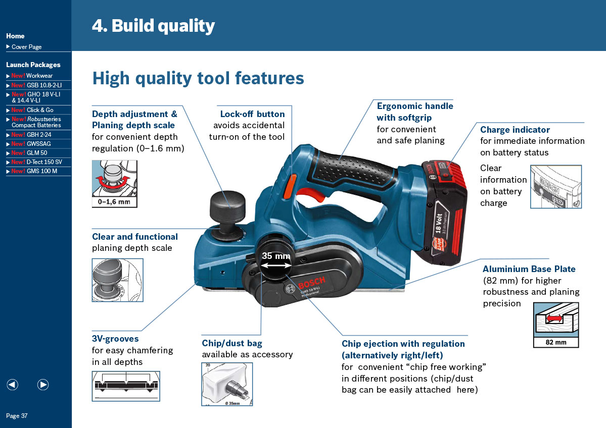 Bosch interactive PDF - power tool page