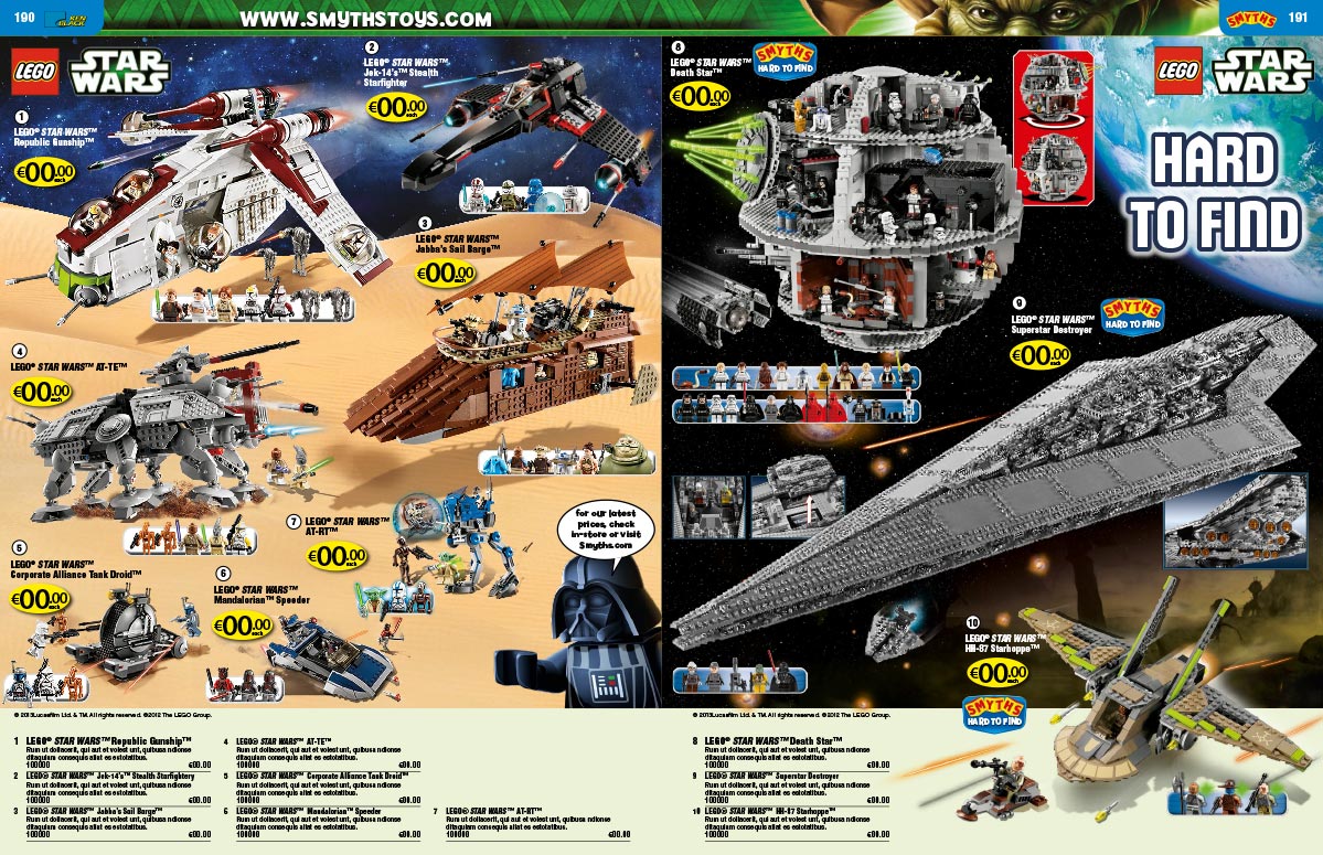 LEGO Smyths catalogue pages Star Wars