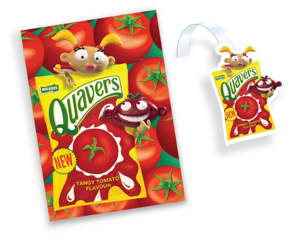 Walkers crisps Quavers Tangy Tomato Point of Sale - poster and wobbler
