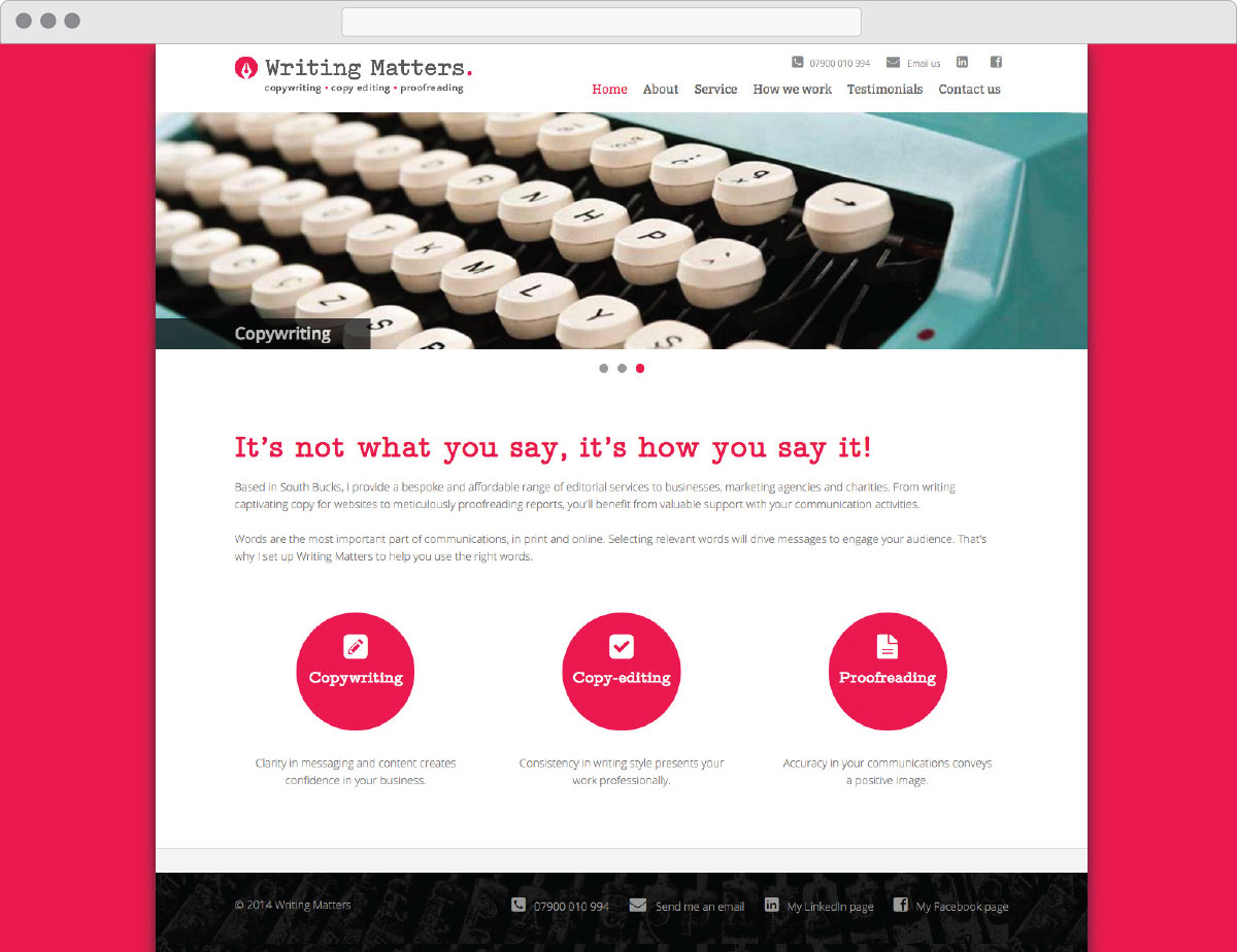 Writing Matters website – homepage