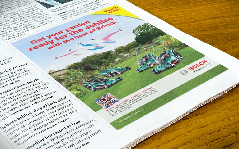 Bosch lawn mowers jubilee advert