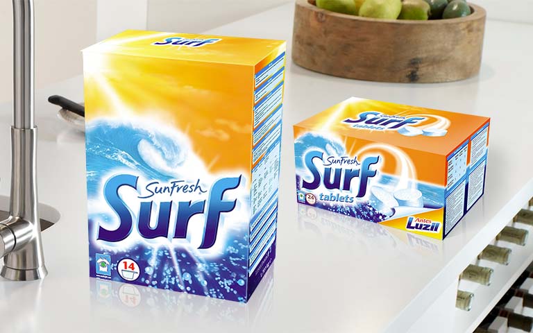 Surf laundry powder packaging – Vibrandt