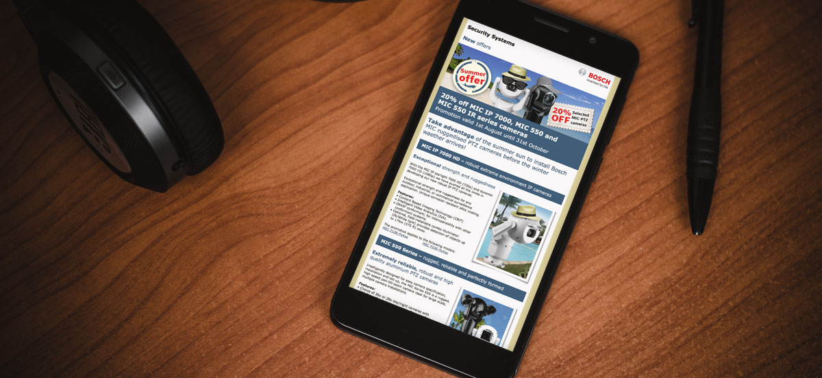 Email marketing designs - Bosch Security Systems - smartphone