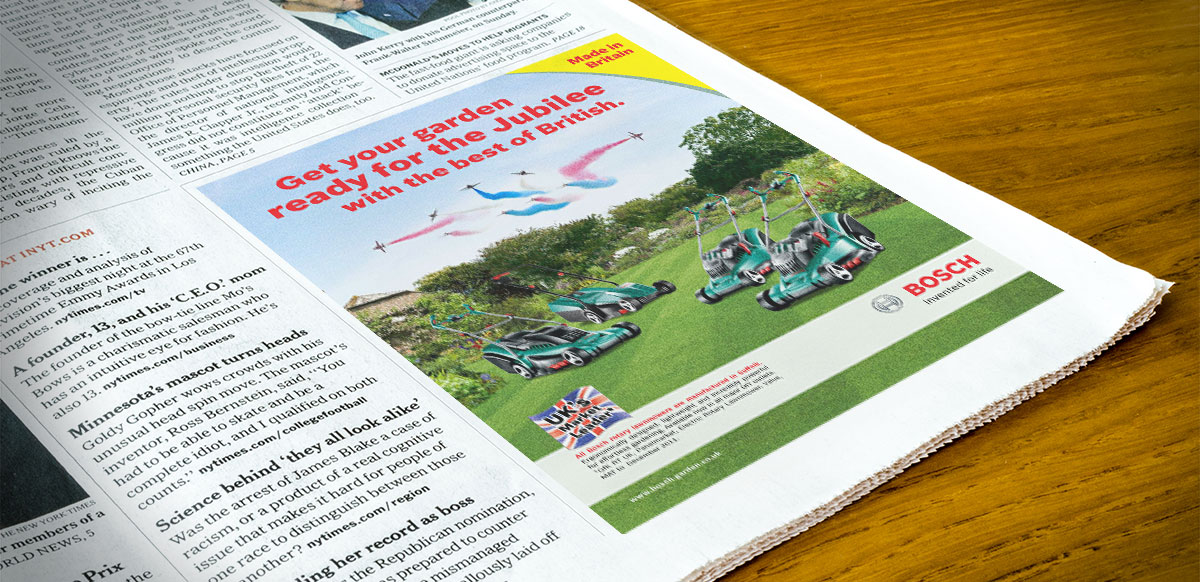 Bosch lawn mowers jubilee advert