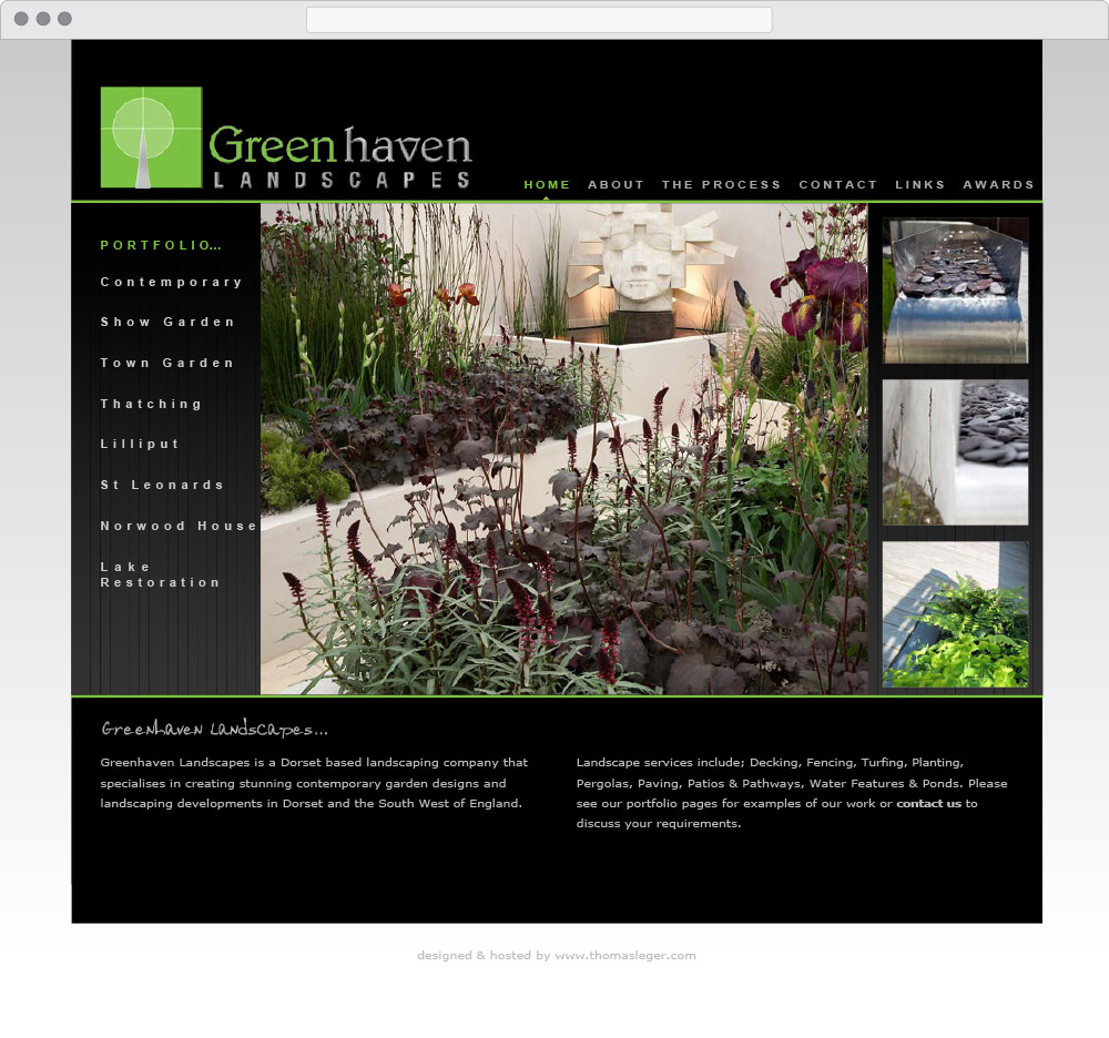 Greenhaven landscapes website homepage