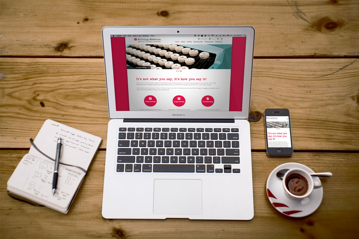 Writing Matters website – macbook