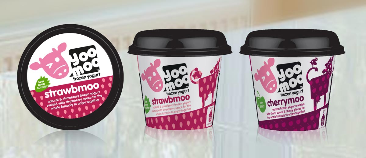 yoomoo flavoured frozen yoghurts packaging