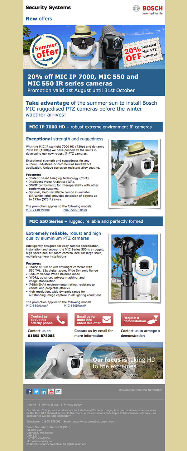 Email marketing designs - Bosch Security Systems