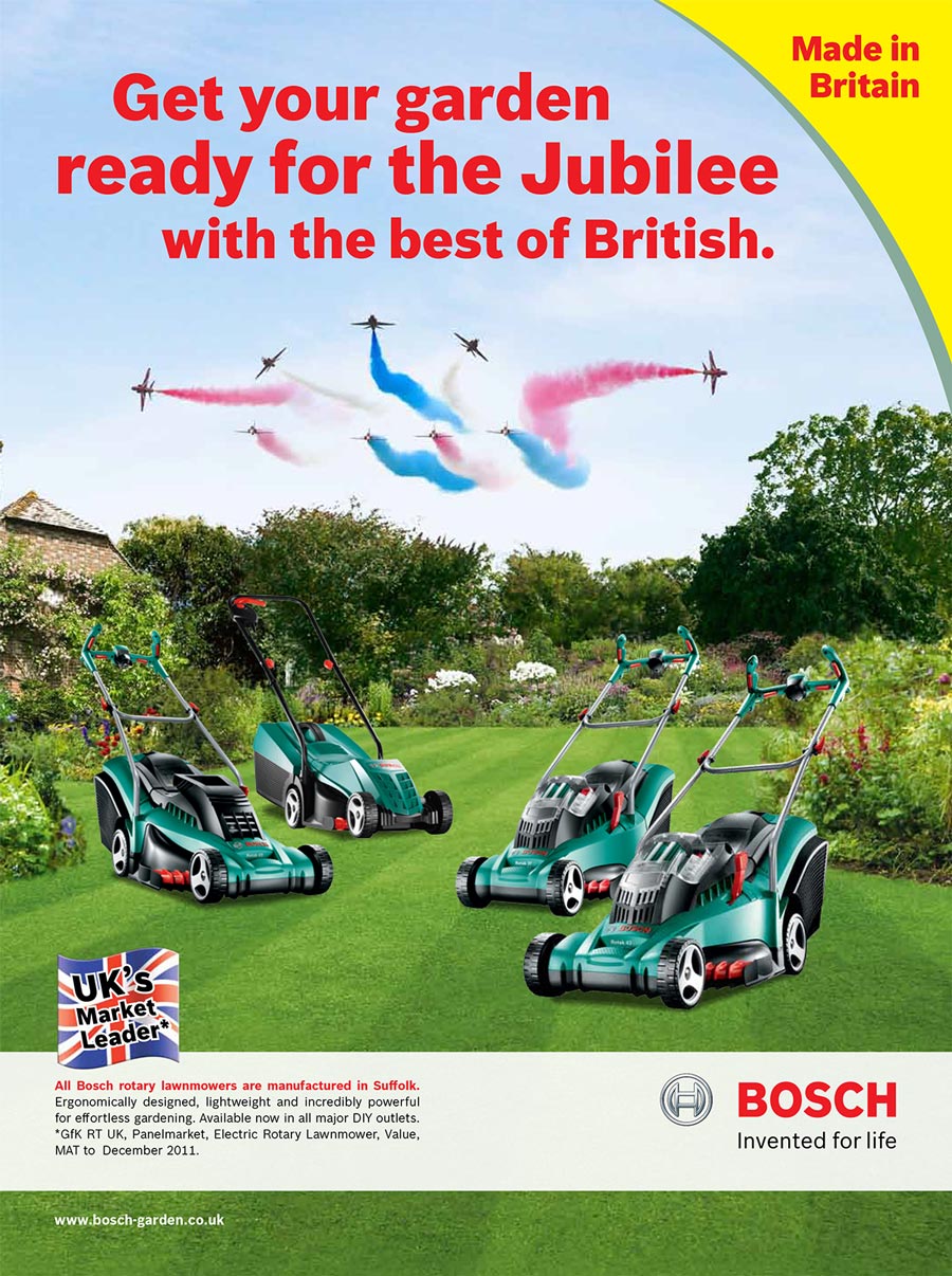 Bosch lawn mowers jubilee advert