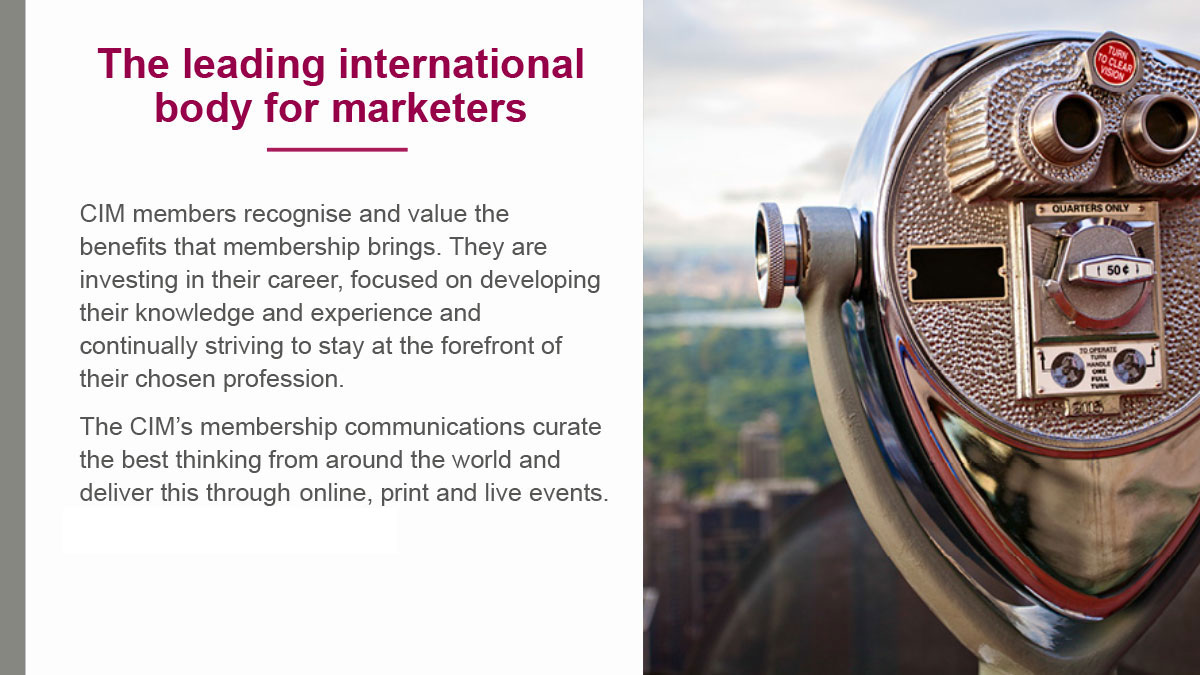CIM Exchange webinar - image and text slide