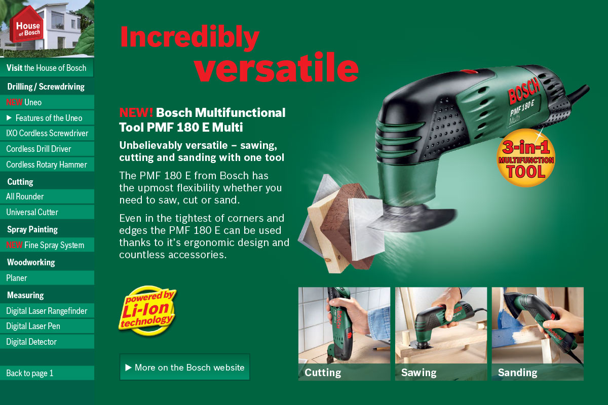 Innovations from Bosch interactive PDF - tool page