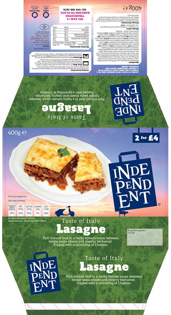 Independent packaging - ready meals artwork