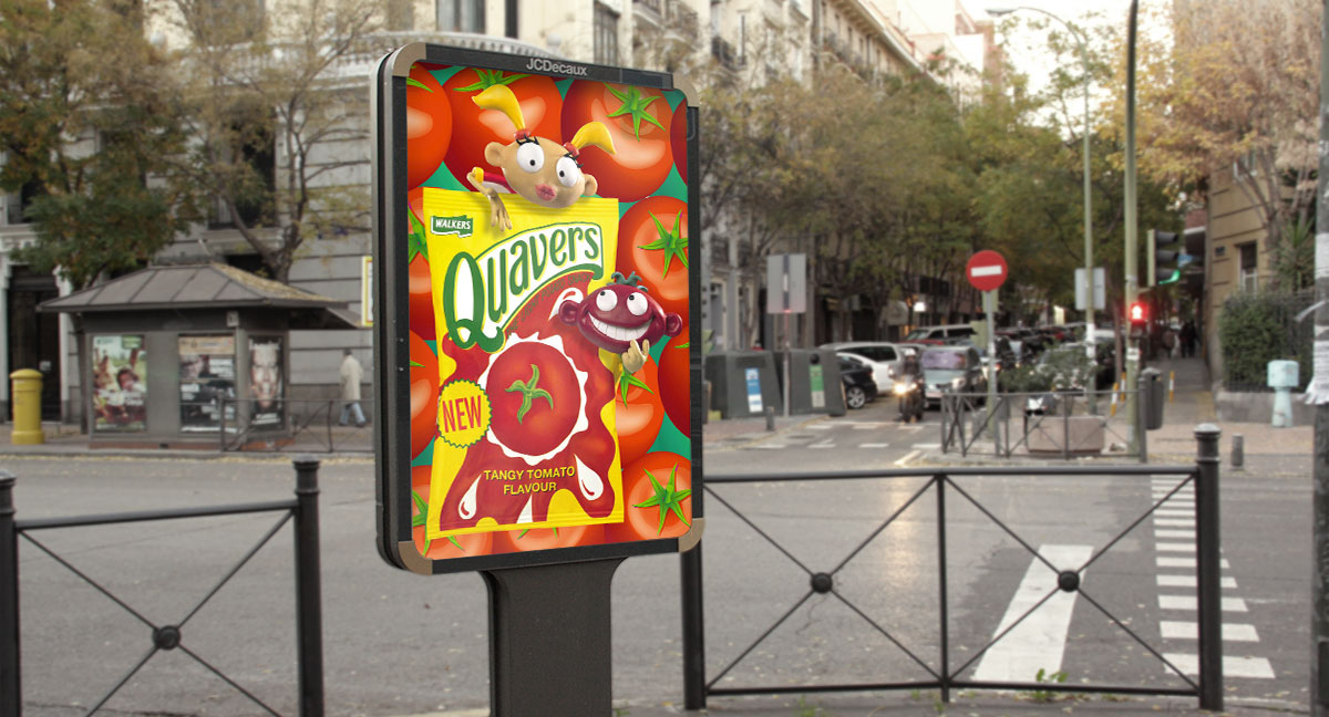 Walkers crisps Quavers Tangy Tomato Point of Sale