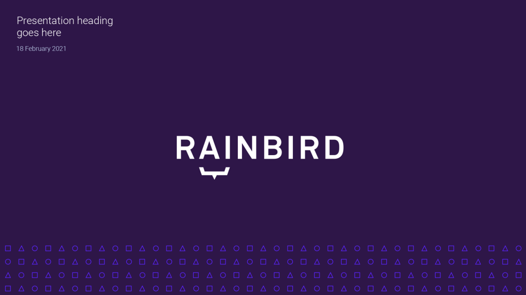 Rainbird presentation - Title Slide